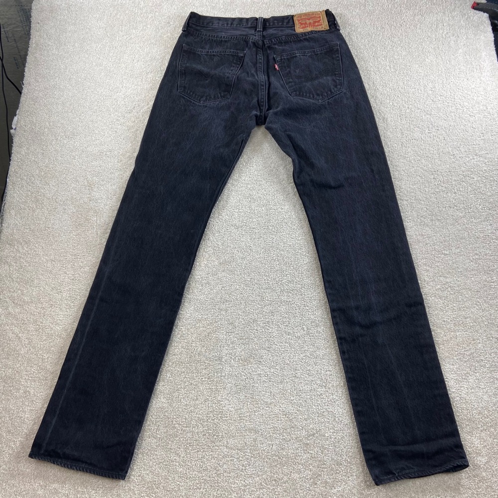 Levi 501 Original Fit Jeans Mens 31x36 Black Straight Leg Button Fly Denim